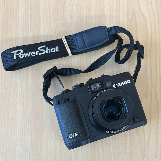 Used Canon PowerShot G16 Black Full HD 12.1MP 5x Zoom Wi-Fi Digital Camera