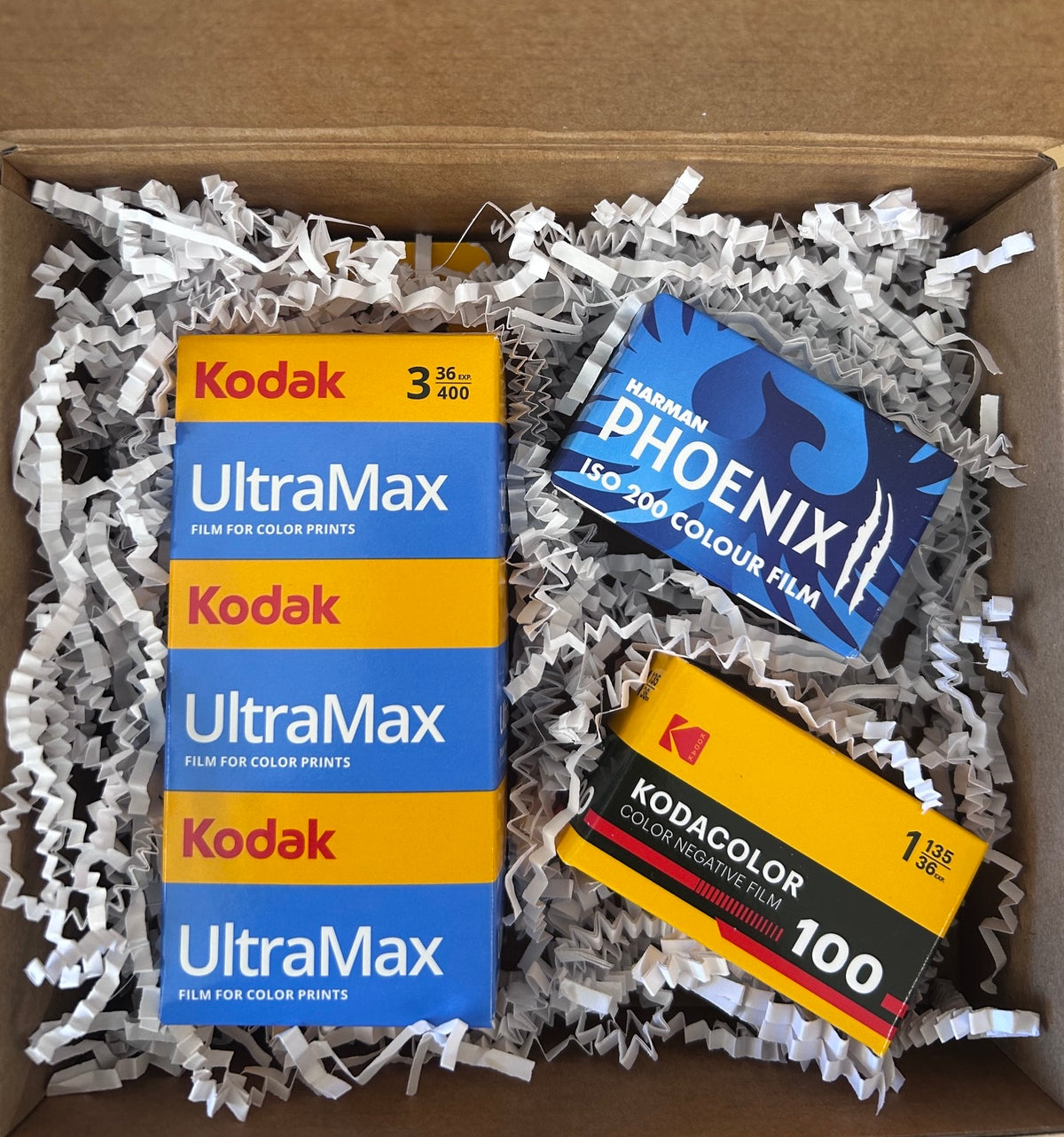 35mm Film Gift Box – Assorted Kodak & Harman Film (5 Rolls Total)