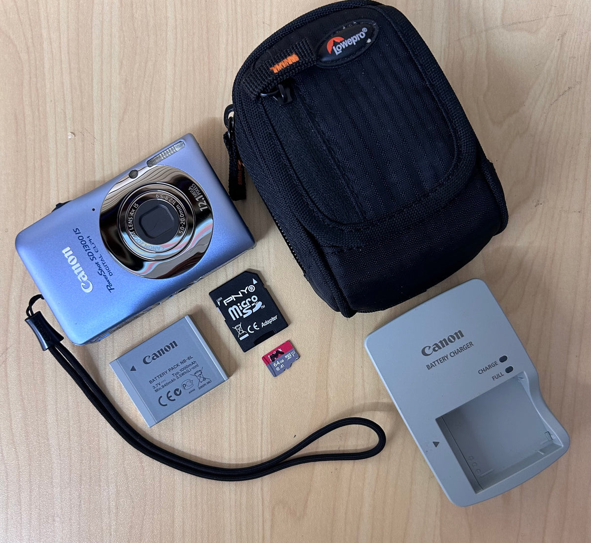 Used Canon PowerShot SD1300 IS Digital ELPH Camera Blue w/ Case | SEE VIDEO |