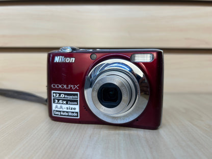 Used Nikon Coolpix L22 Digital Camera Red | 12MP | Tested & Fully Operational