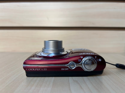 Used Nikon Coolpix L22 Digital Camera Red | 12MP | Tested & Fully Operational