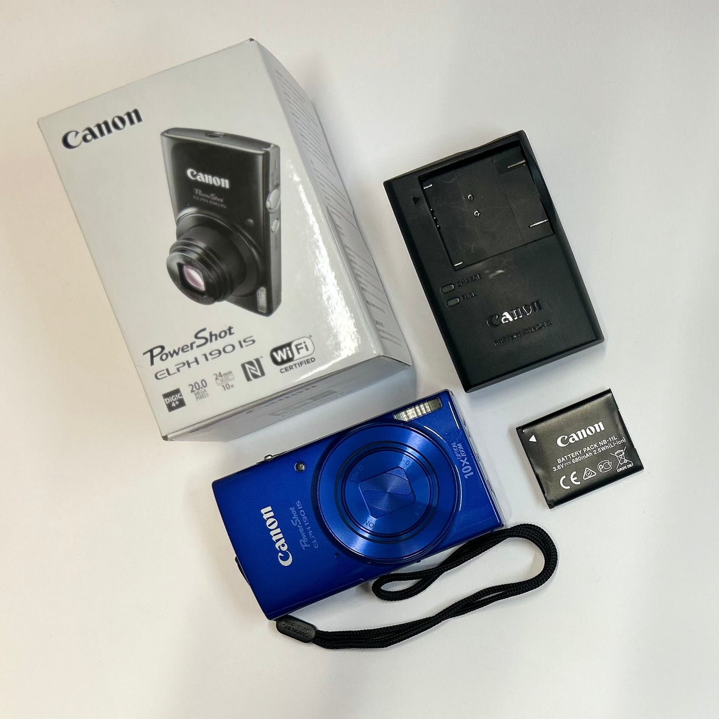 Used Canon PowerShot ELPH 190 IS Digital Camera Blue