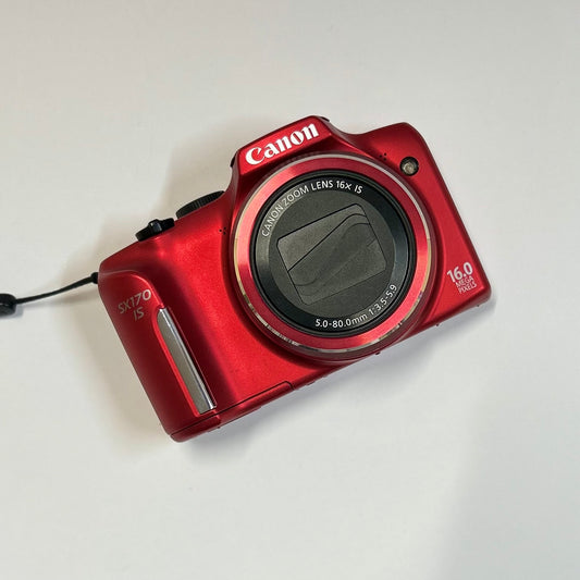 Used Canon PowerShot SX170 IS Digital Camera Red