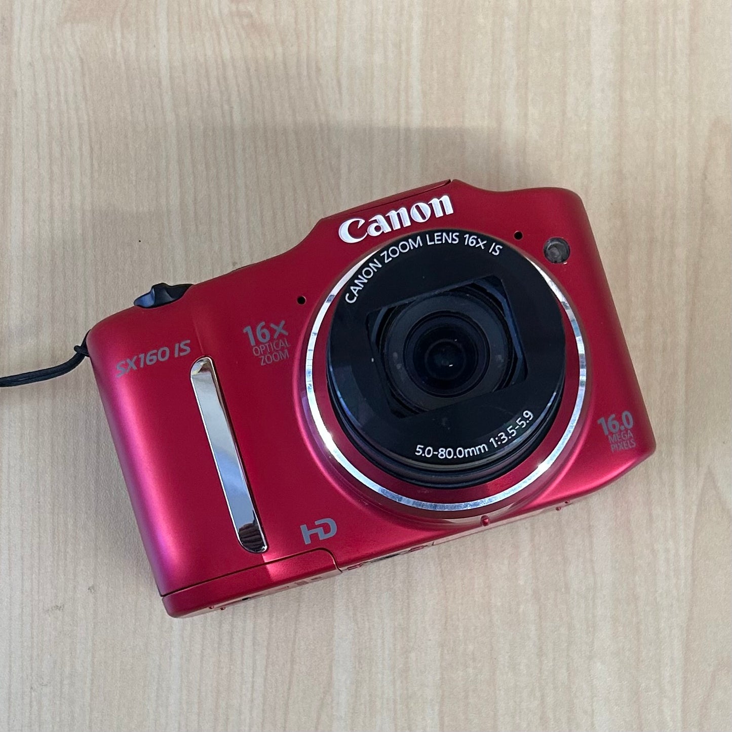 Used Canon PowerShot SX160 IS Digital Camera Red