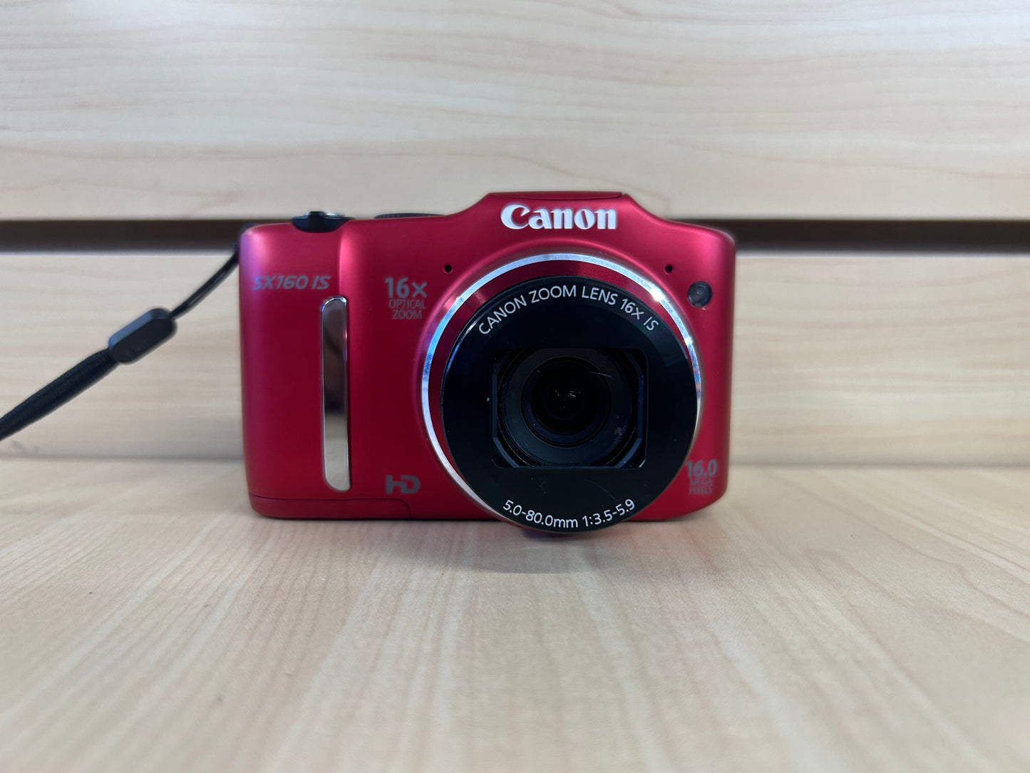Used Canon PowerShot SX160 IS Digital Camera Red