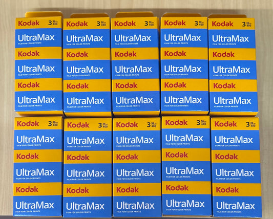 10x Kodak UltraMax 400 Color Negative Film (35mm Roll Film, 36 Exposures, 3-Pack)