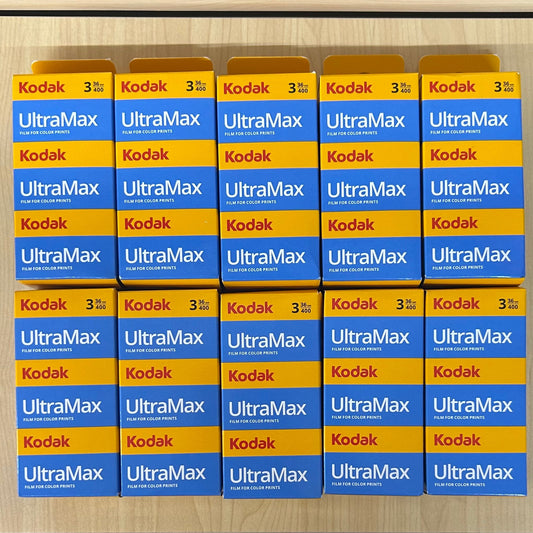 10x Kodak UltraMax 400 Color Negative Film (35mm Roll Film, 36 Exposures, 3-Pack)