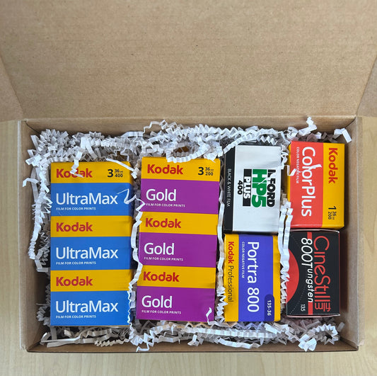 35mm Film Gift Box – Assorted Kodak, Cinestill & Ilford Film (10 Rolls Total)