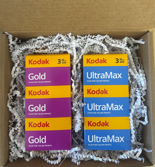 35mm Film Gift Box –  Kodak Ultramax 400 36 Exposure (3-Pack) & Kodak Gold 200 36 Exposure (3-Pack) (6 Rolls Total)