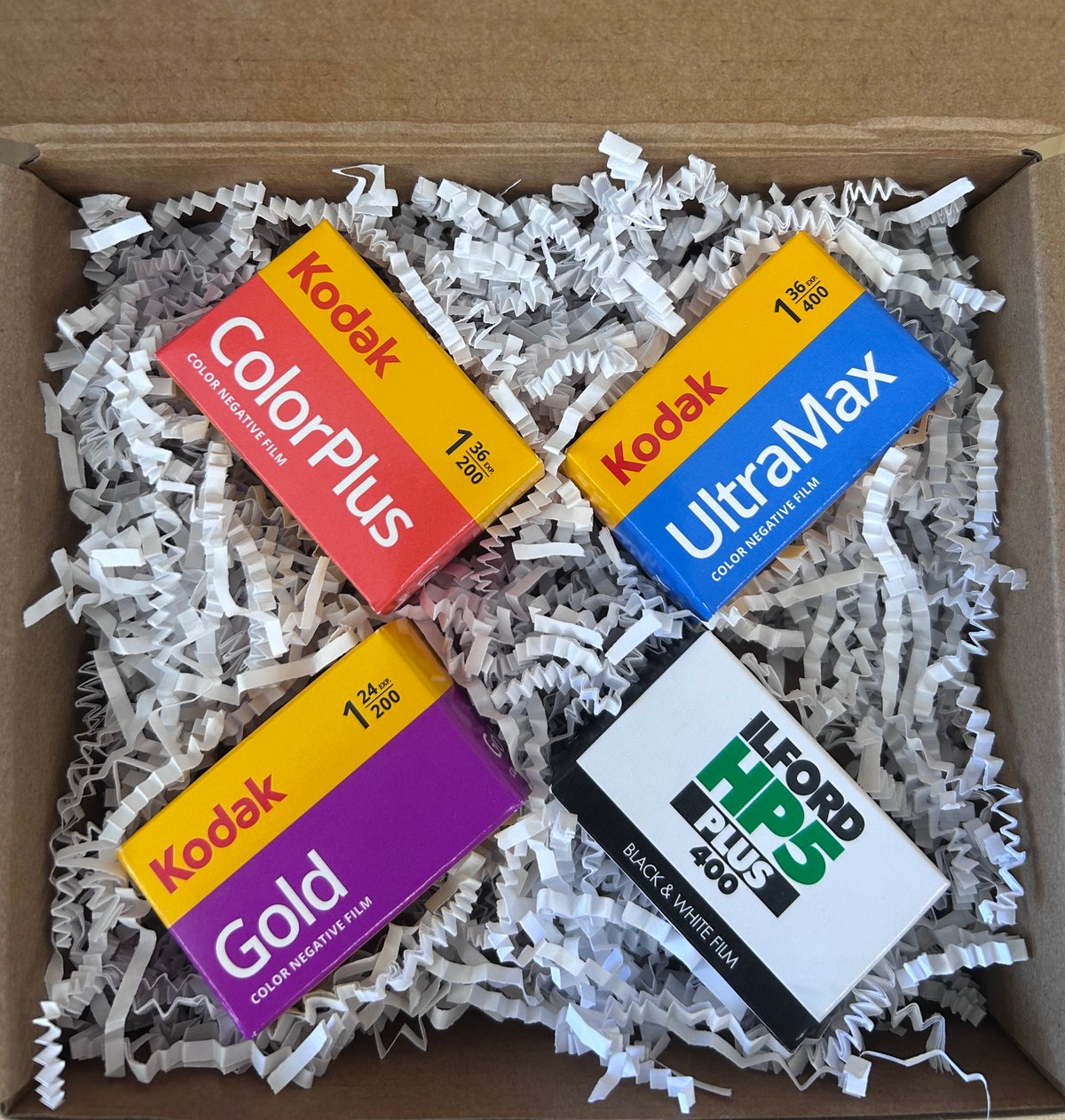 35mm Film Gift Box – Assorted Kodak & Ilford Film (4 Rolls Total)