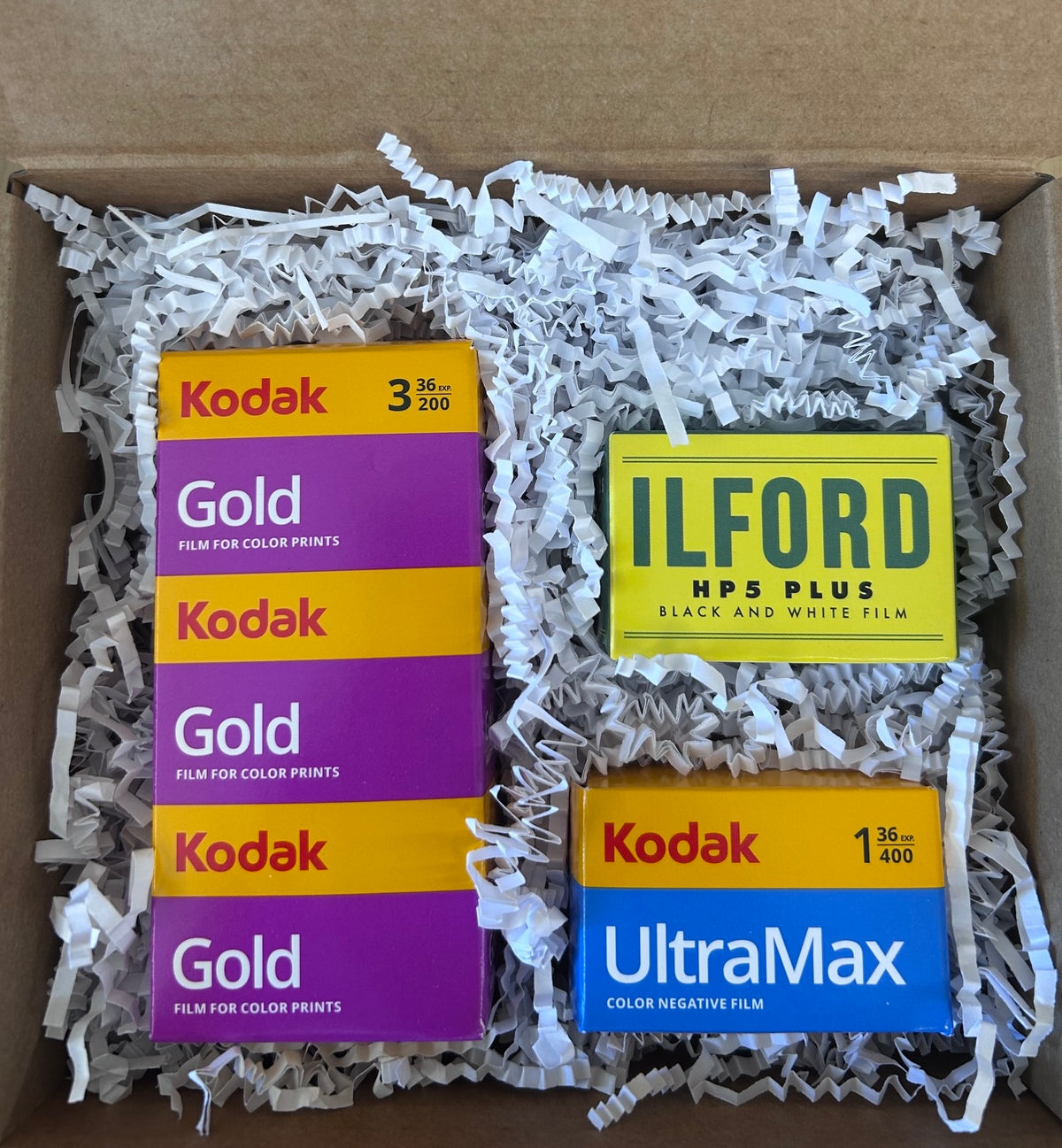 35mm Film Gift Box – Assorted Kodak & Ilford Film (5 Rolls Total)