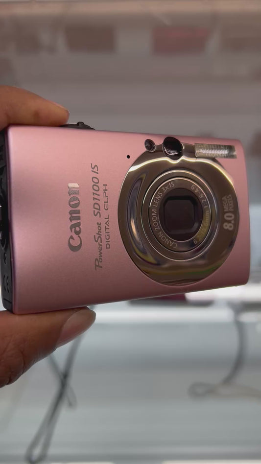 Used Canon PowerShot SD1100 IS Digital ELPH Camera Pink w/ Case | SEE VIDEO |