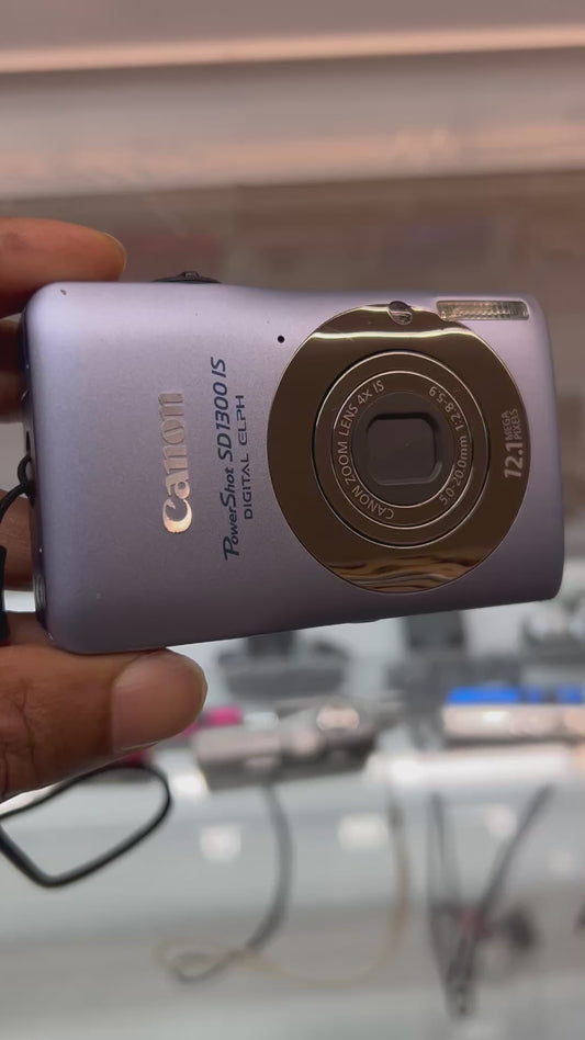 Used Canon PowerShot SD1300 IS Digital ELPH Camera Blue w/ Case | SEE VIDEO |
